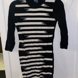 Gryphon Black and White Striped Women's Dress